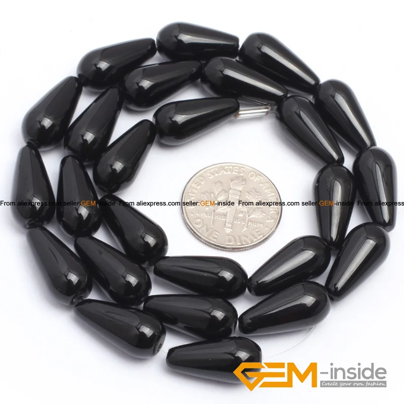Бусины из черного агата в форме капли дождя бусины натурального камня сделай сам