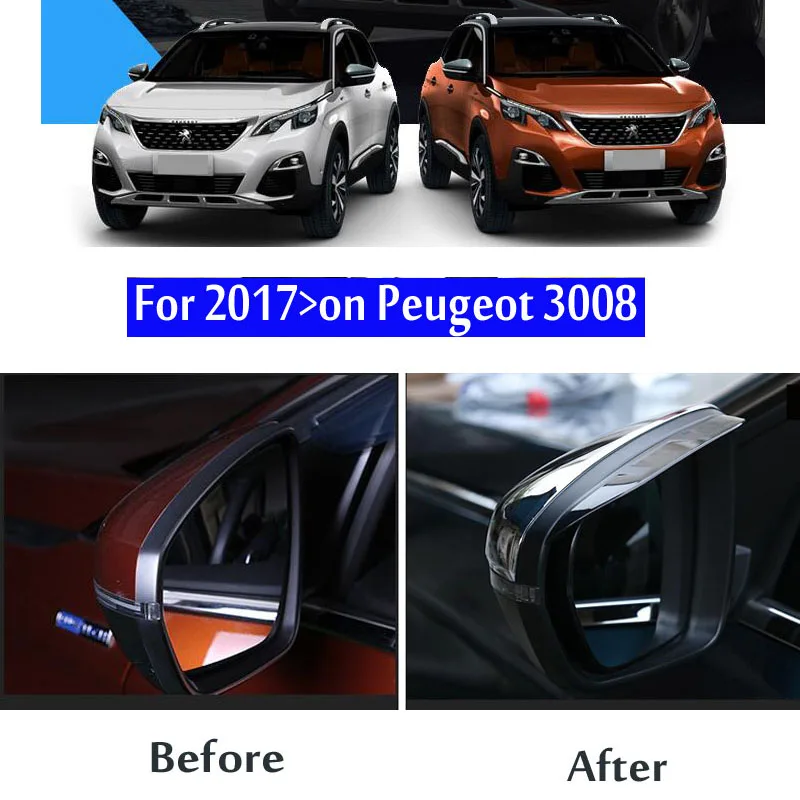 AX для peugeot 3008 Боковая дверь зеркало заднего вида козырек зеркала защита от дождя Защита от снега автомобильный Стайлинг 3008 2 GT