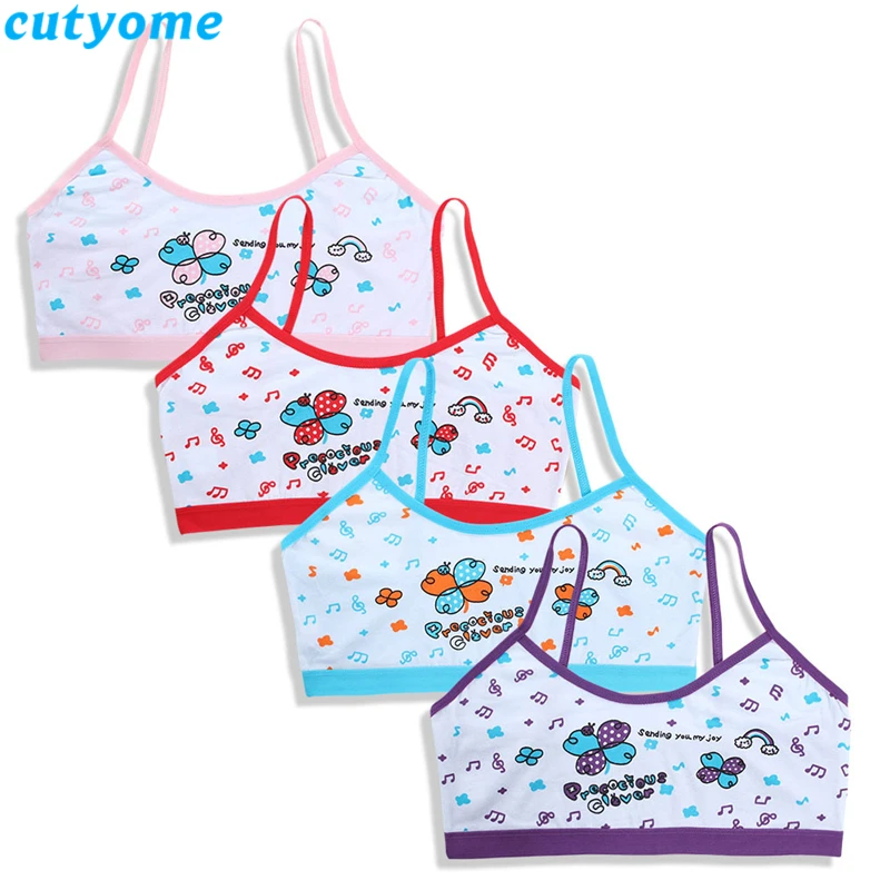 

5pcs/lot Training Bra for Teenage Girls Underwear Children Cotton Camisole Floral Small Girls Vest Bras Teen Puberty Lingerie 14