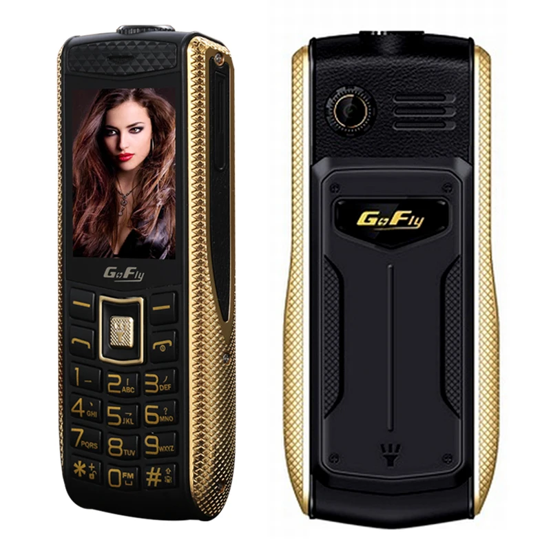 GOFLY V2000 характеристика прочный мобильный телефон с металльном краем 1.3MP камера