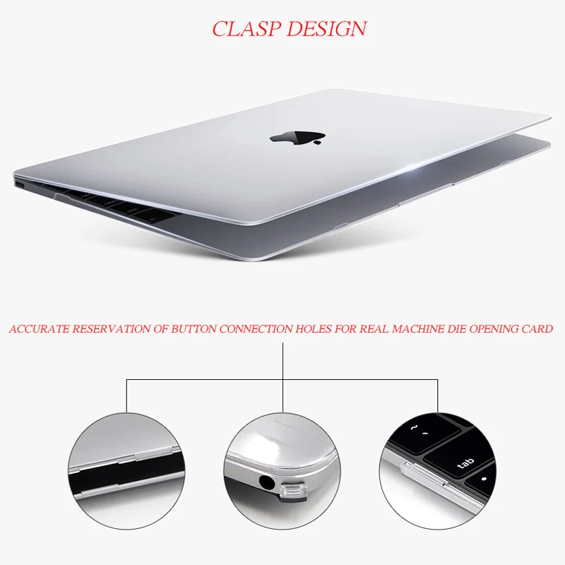 Матовый/Кристальный чехол для ноутбука Macbook Pro retina Air 11 12 13 15, для mac Air 13, pro 13,3 15,4 A1707 A1708 чехол