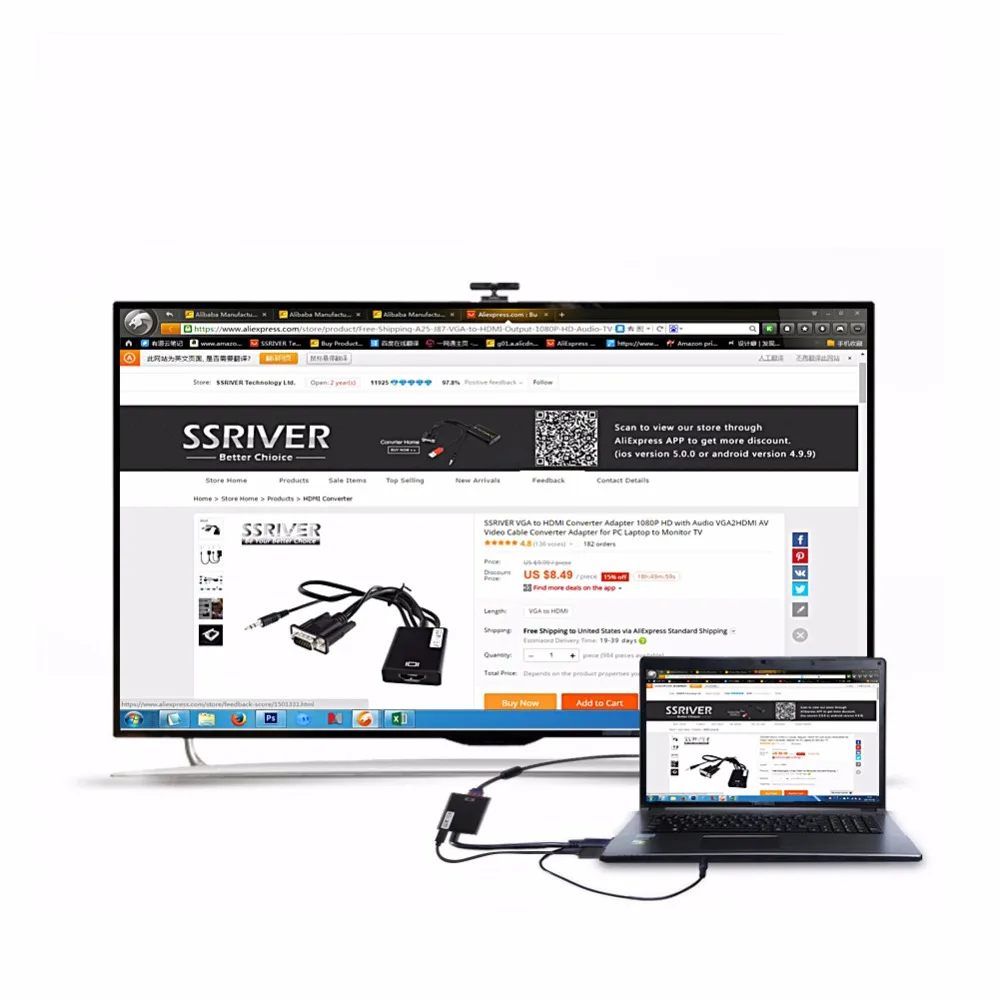 A25 J87 VGA для HDMI вывода 1080p HD + Audio TV AV HDTV видео кабель Адаптер конвертера ноутбуков