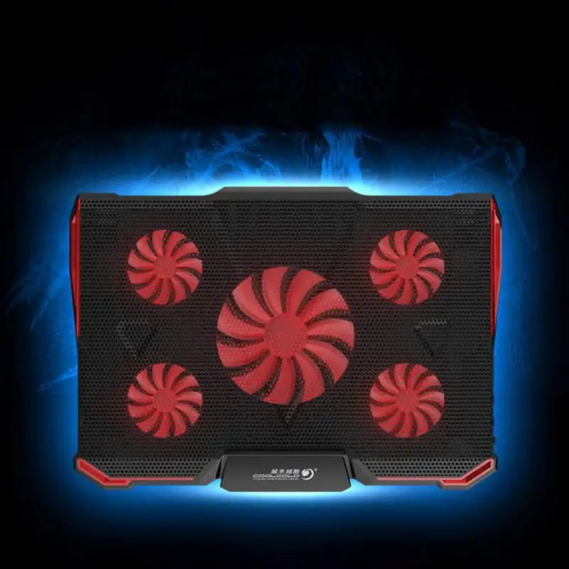 Мульти угол регулируемый 5 вентиляторов игровой охлаждающий коврик для ноутбука