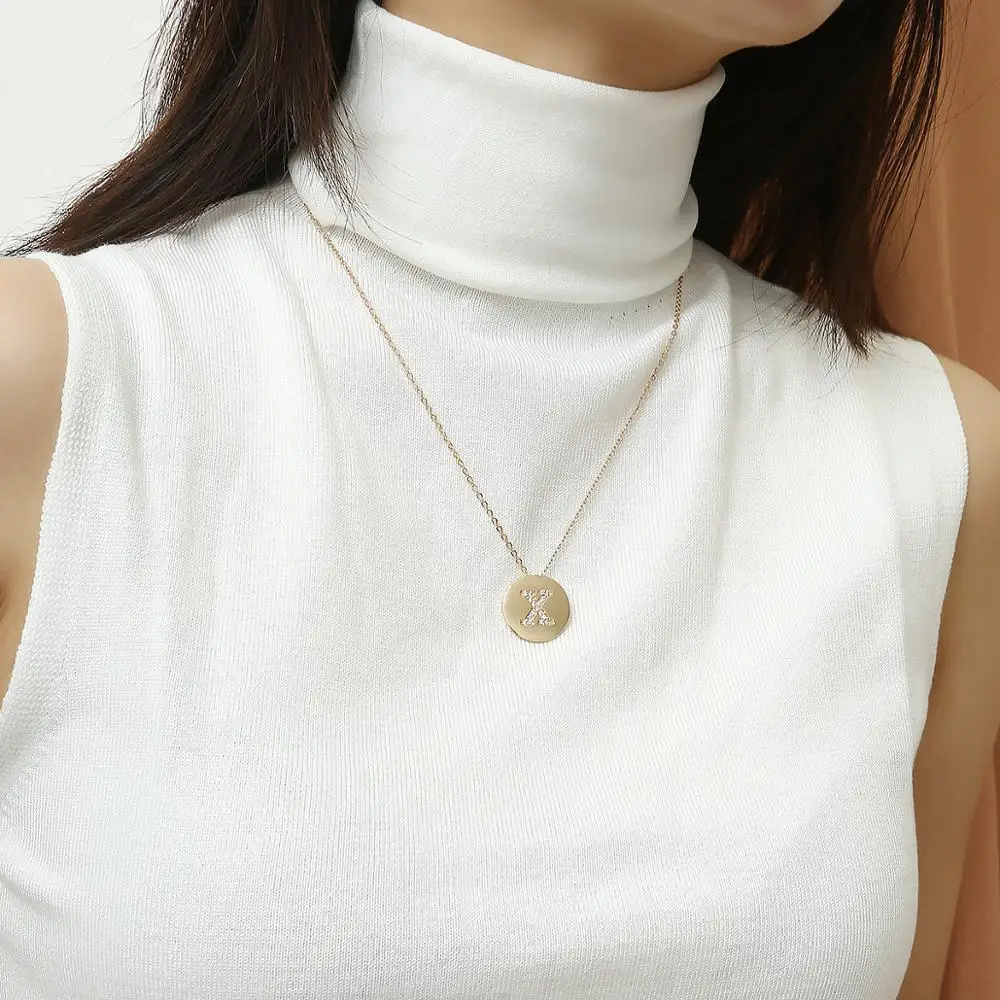 26 ожерелье с буквенными подвесками женское золотое круглый серебряного цвета