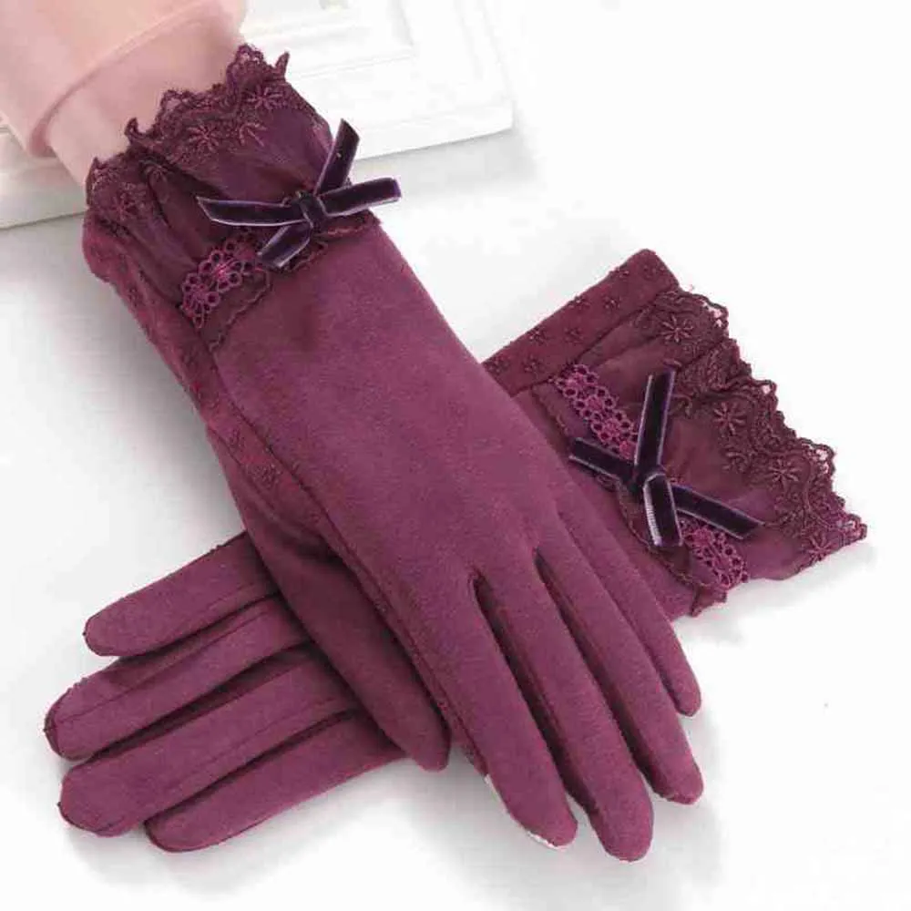 2018 горячие модные сенсорный экран бантом варежки корейские женские осенние