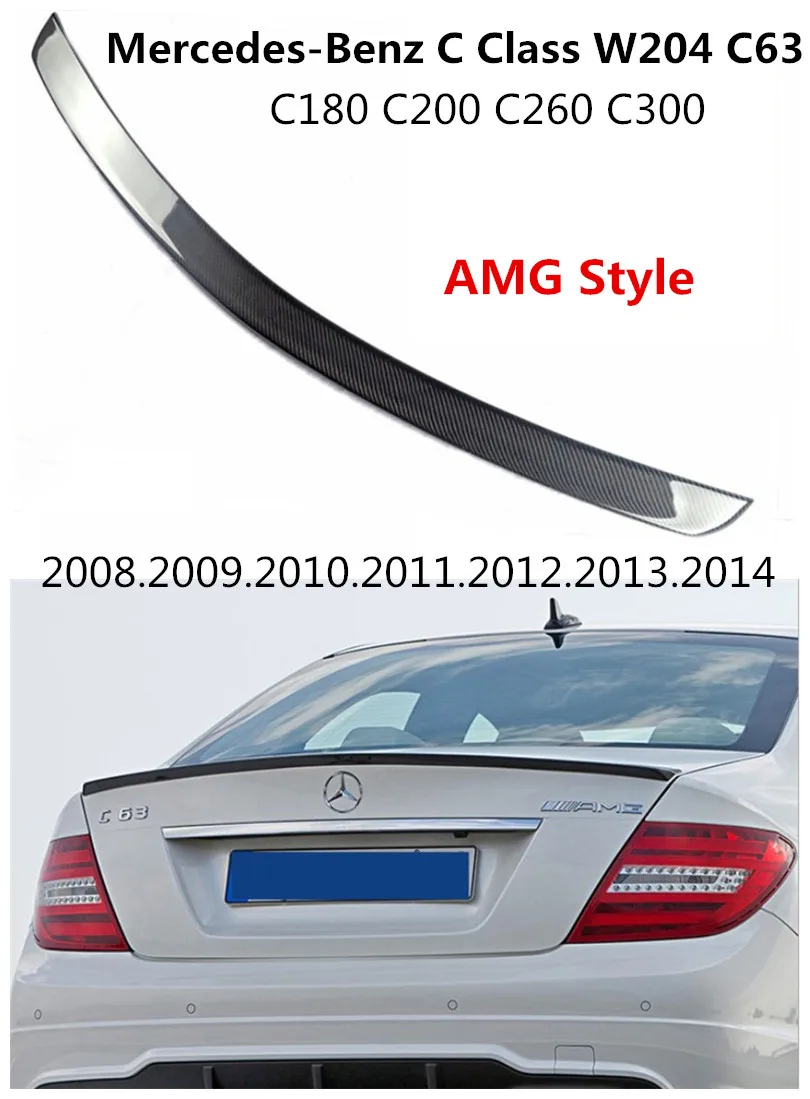 Спойлер из углеродного волокна для Mercedes Benz C Class W204 C63 C180 C200 C260 C300 2008 2014