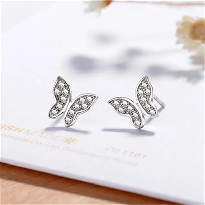 Женские серьги гвоздики из серебра 925 пробы с фианитами|stud earrings|earrings forearrings for women |