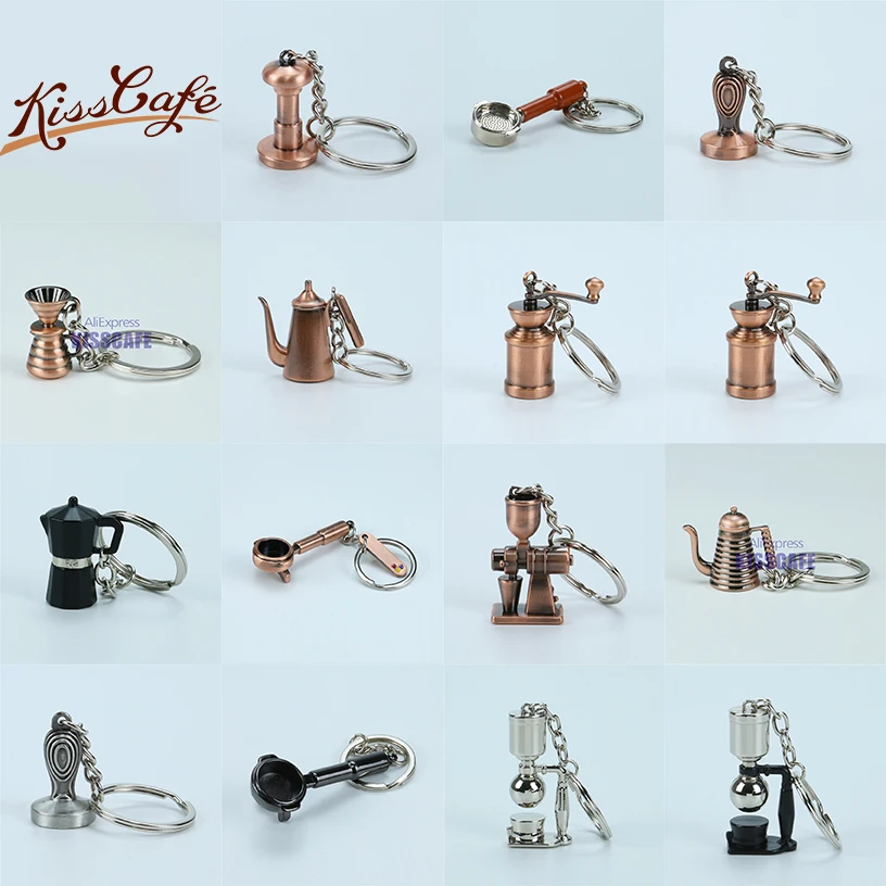 Креативный брелок для кофе бариста, брелок для кофемашины с ручкой Moka, портативный брелок для кофейной посуды, аксессуары для приготовления эспрессо, подарок