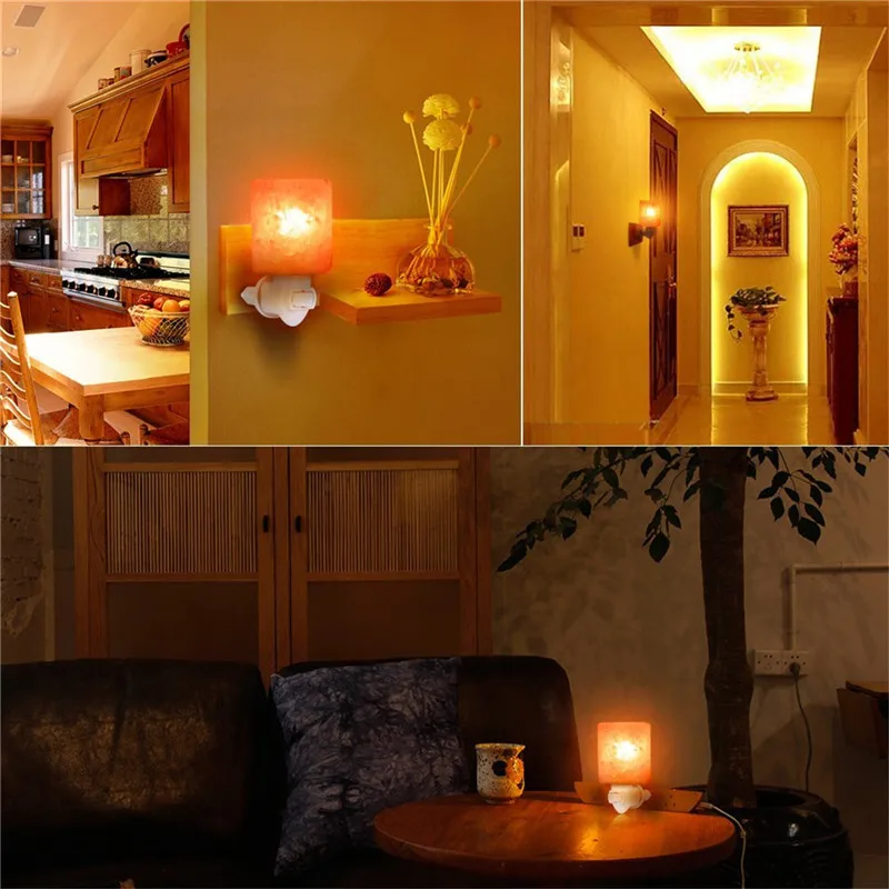 Вращающийся мини Гималайский соляной ночник в форме цилиндра настенный