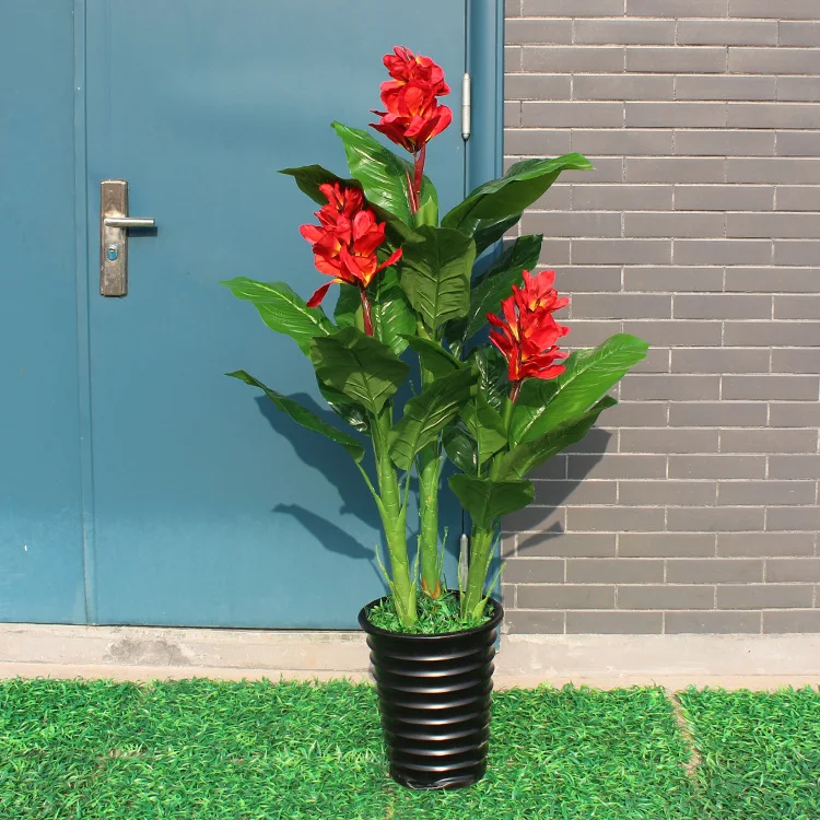 Искусственные растения, зелень, 130 см, Canna tree, внутренний искусственный цветок, искусственные декоративные цветы, искусственные растения - Цвет: 1.3m