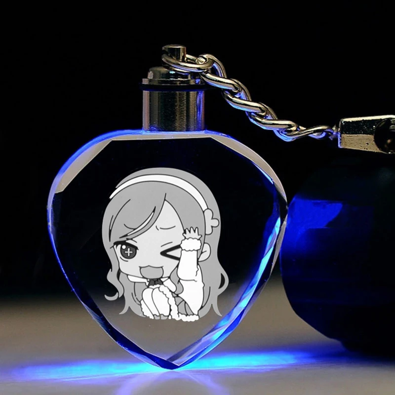 Himouto! Umaru chan в форме сердца аниме светодиодный брелок для ключей рисунок