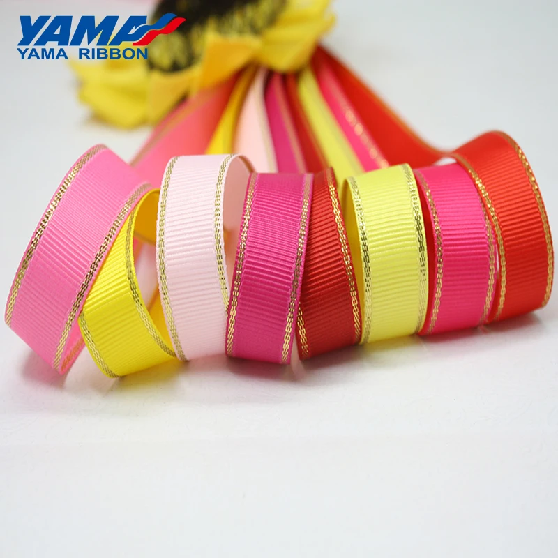 YAMA золото металлик Край Grosgrain лента 6 мм 9 мм 16 мм 25 мм 38 мм широкая цена 100 ярдов Diy для украшения подарочных упаковок свадебные ремесла