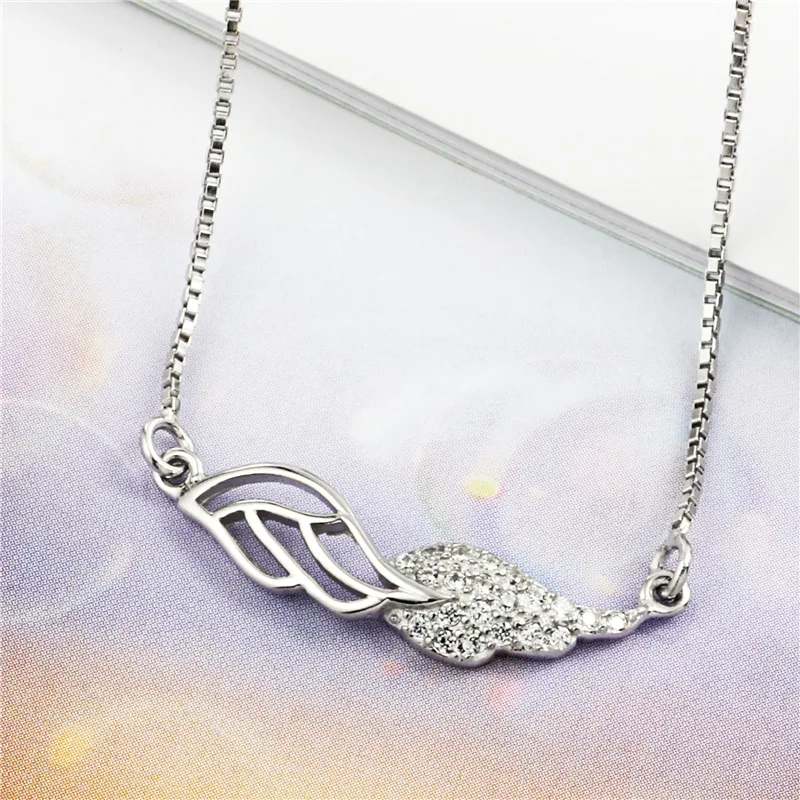 wings zircon necklace woman 100% 925 Sterling silver nacklace Jewellery Clavicle chain pendant charms | Украшения и аксессуары
