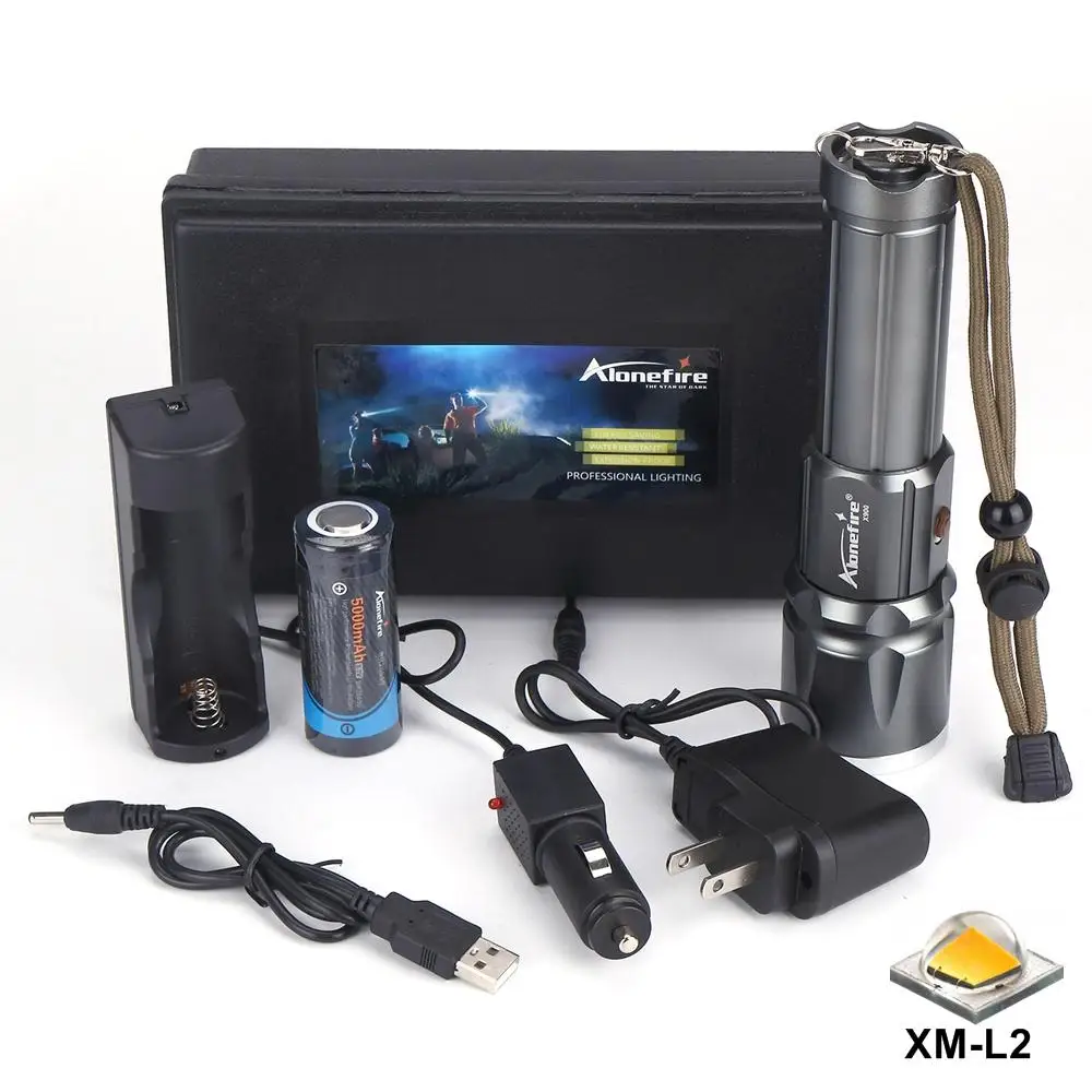 Фонарик AloneFire X900 CREE XM L2 T6 алюминиевый уличный светодиодный фонарик с зумом