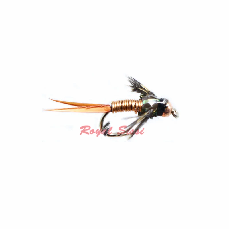 Royal Sissi 4 шт./кор. PRO вязание 12 # Вольфрамовая головка медные мушки Джонни Нимфа