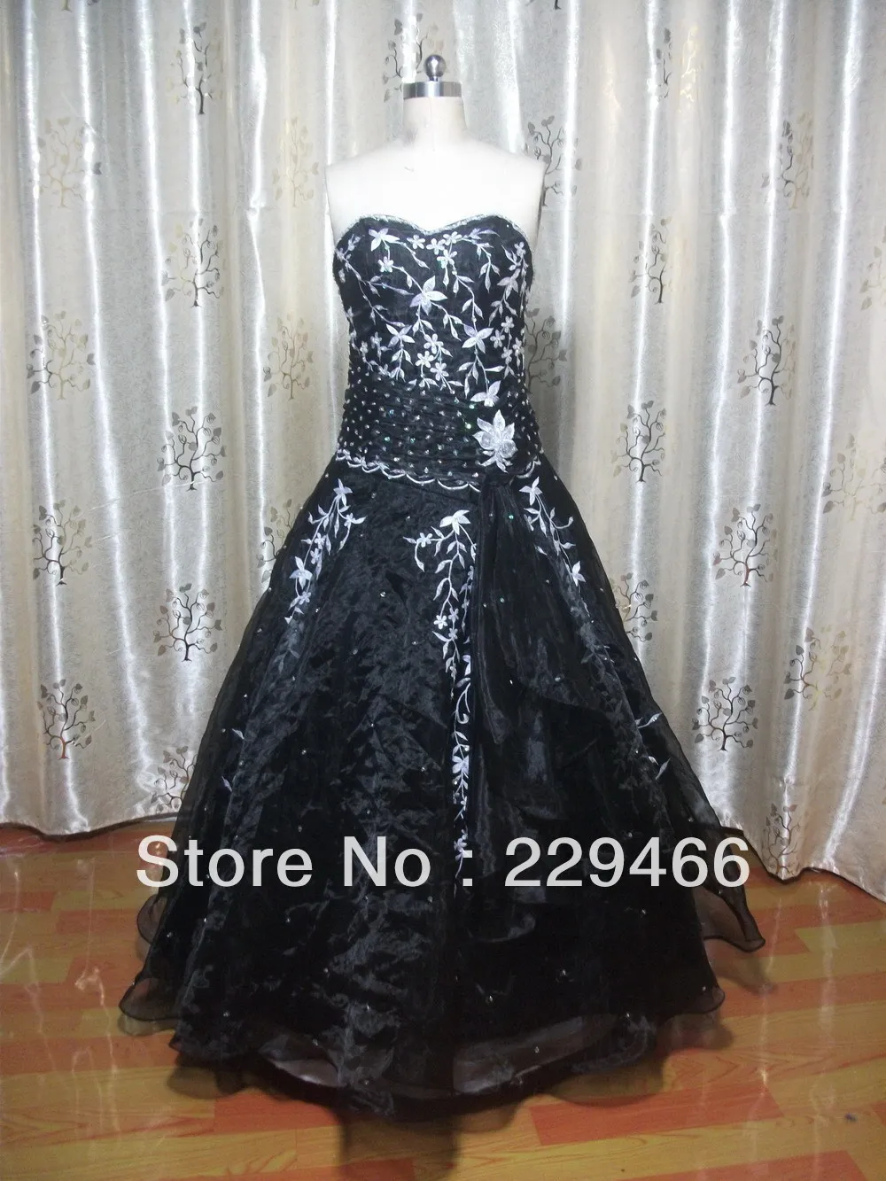 Free shipping 2013 new arrivel elegent black organza sweethert party dress /evening | Свадьбы и торжества