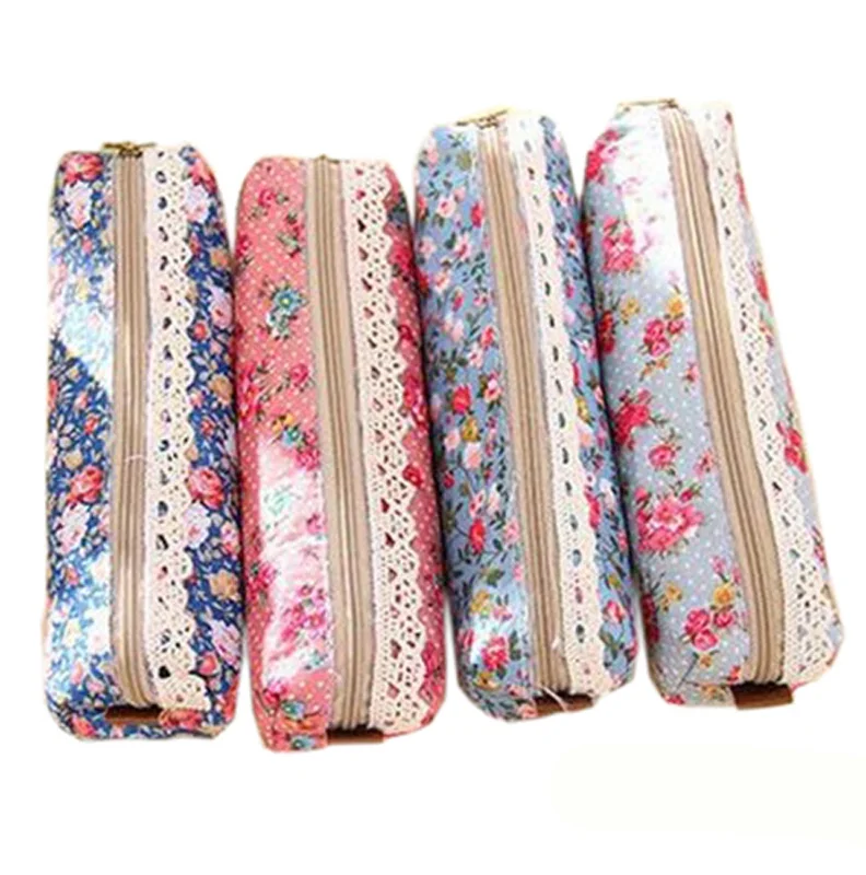 Винтажный цветочный кружевной чехол карандаш с цветочным рисунком косметичка