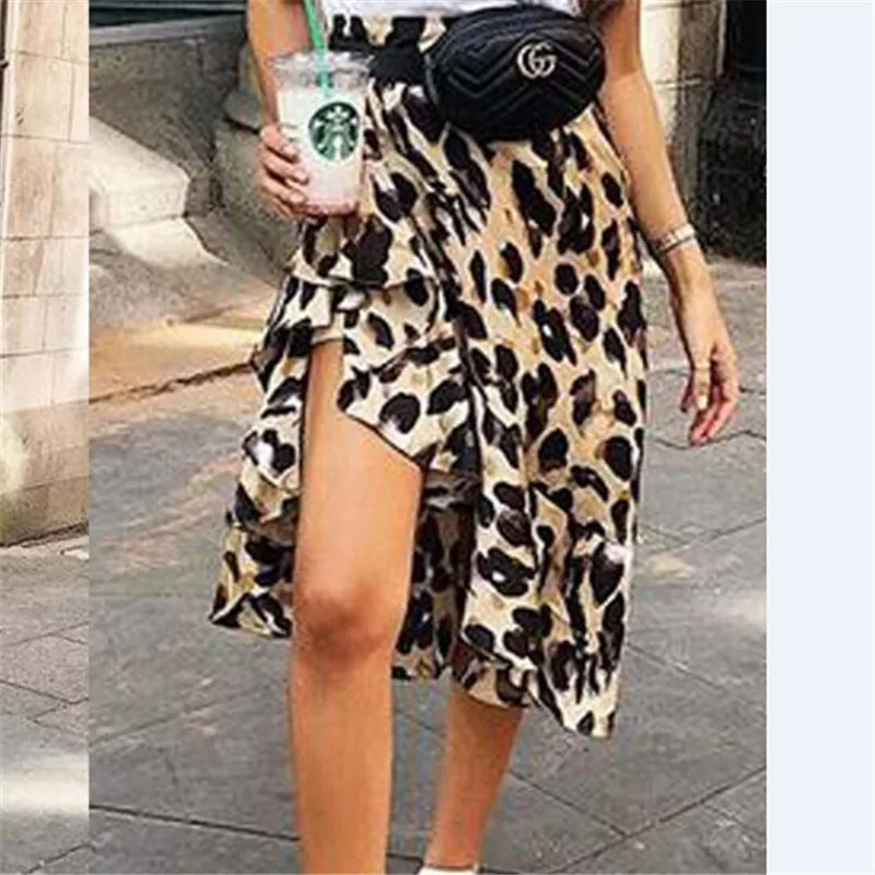 

Sexy Leopard Print Bodycon Women's Skirts Autumn High Waist Harajuku Casual Midi Party Skirts Fashion New 2019