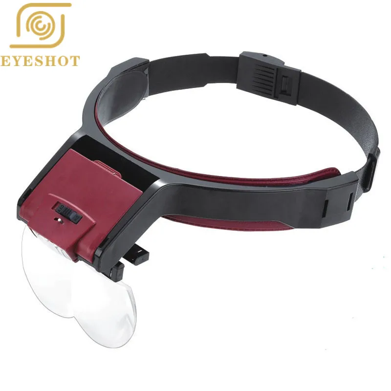 Magnifying Glass With Led Lights 1.7x 2 x 2.5x 3.5x Head Mounted Magnification Loupes Double Lens Head-mounted Reading Magnifier |