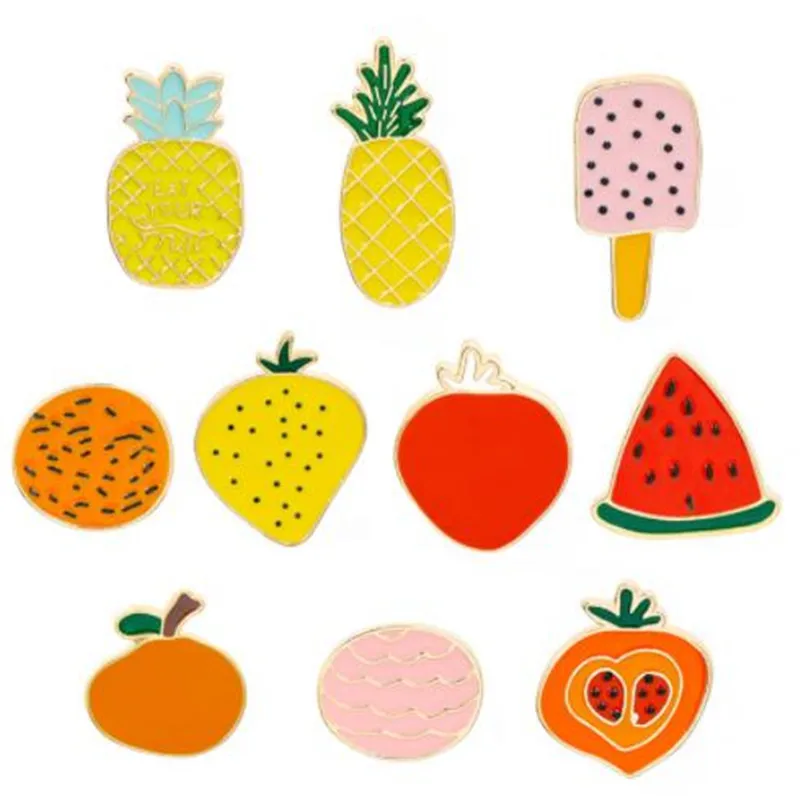 WKOUD модная брошь коллекция фруктов яблоко груша лимон арбуз авокадо черника