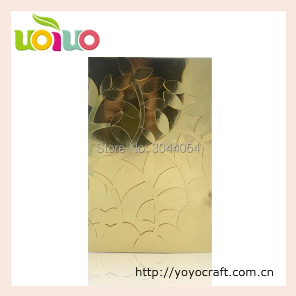 Роскошные листья 3 складки Свадебные поздравительные открытки 100 шт с бантом