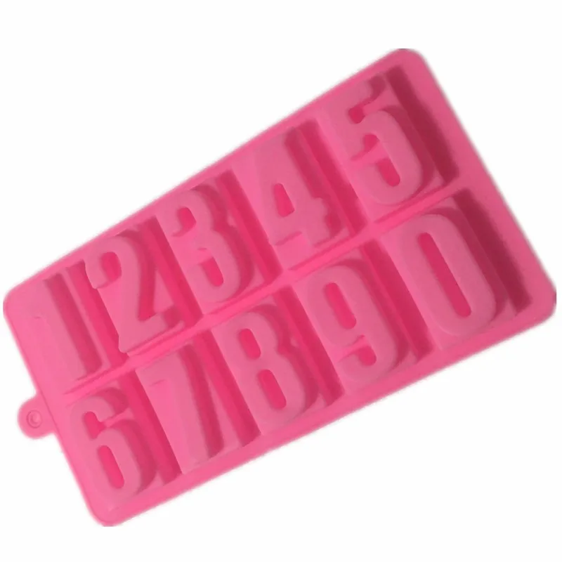 Pink Силиконовый инструмент для торта, шоколадная форма, форма для печенья, 3D цифровая форма, инструменты для торта, инструмент для украшения торта F0014 - Цвет: Pink
