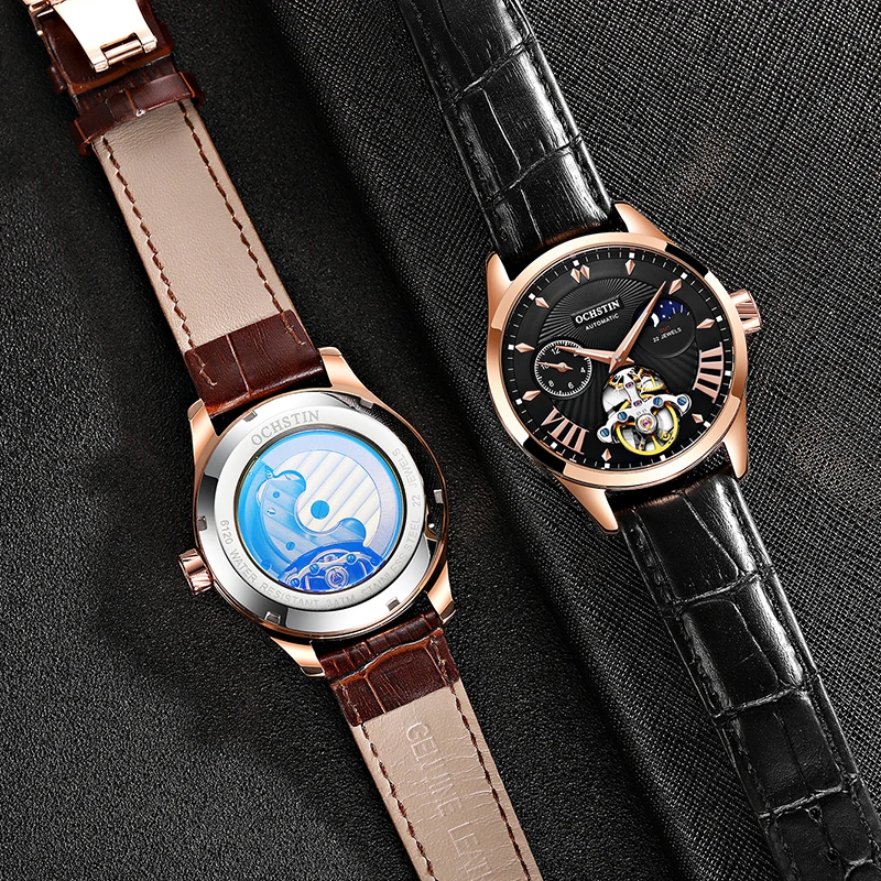 Роскошные мужские механические часы топового бренда Tourbillon Скелет