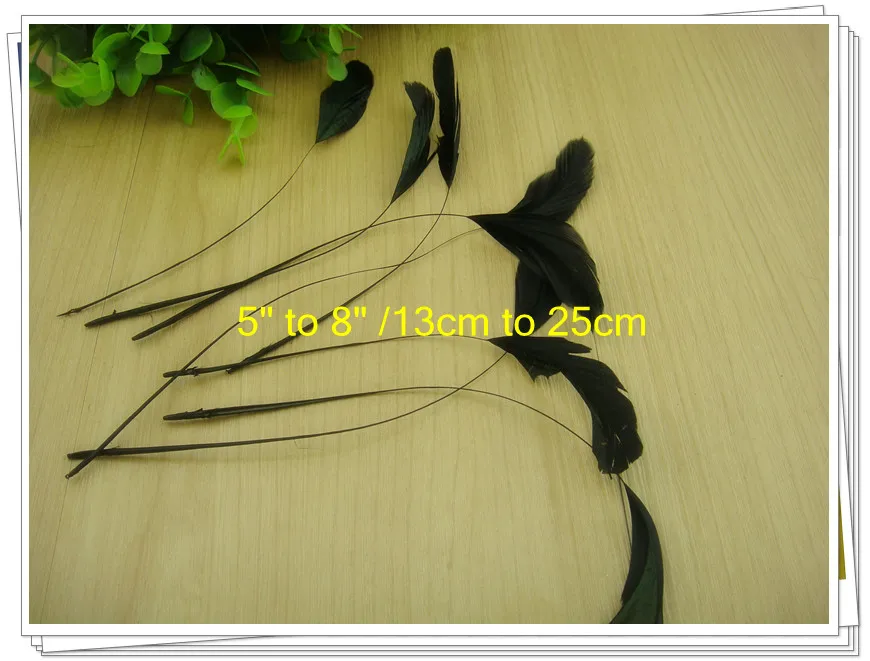 

New Arrival 5"-8" Cocktail Fetaher Coq Feather Chicken Tail Feather Black Color For DIY Millinery Fascinator Hair Accessories
