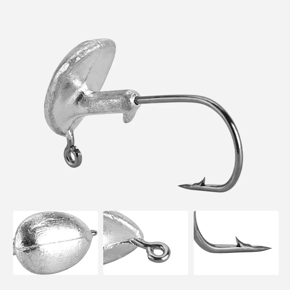 JACKFISH 5 шт./лот приманки из свинца крючок на голову 3,5 г/5 г/7 г свинцовый крючок для рыбалки GrankHook мягкий червяк для ловли карпа рыболовные снасти