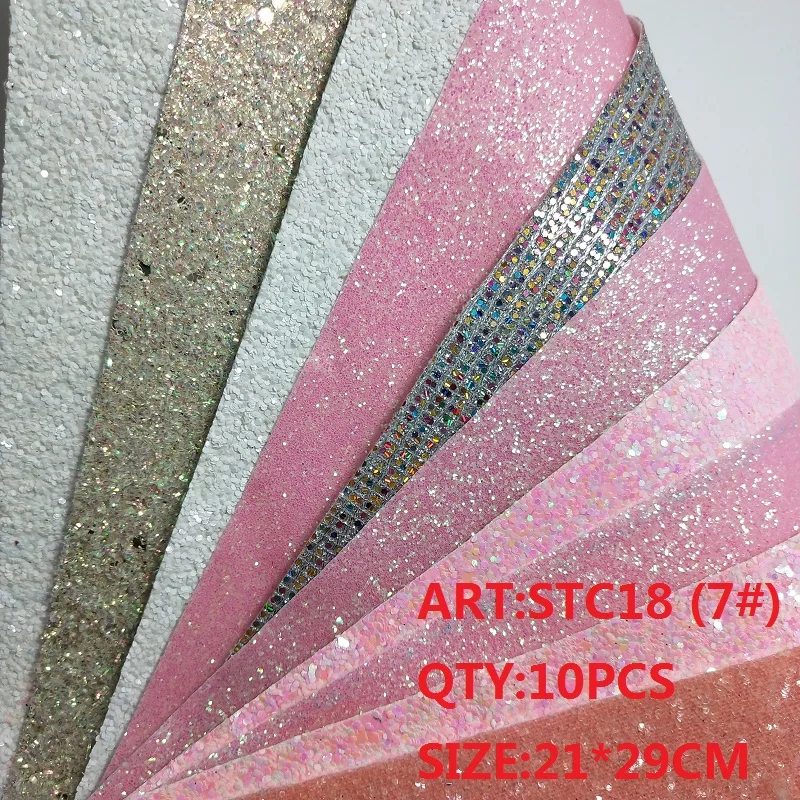 Прозрачный запас 1 комплект (10 шт.) 21X29 см Alisa Glitter Cuero Sintetico Leather для