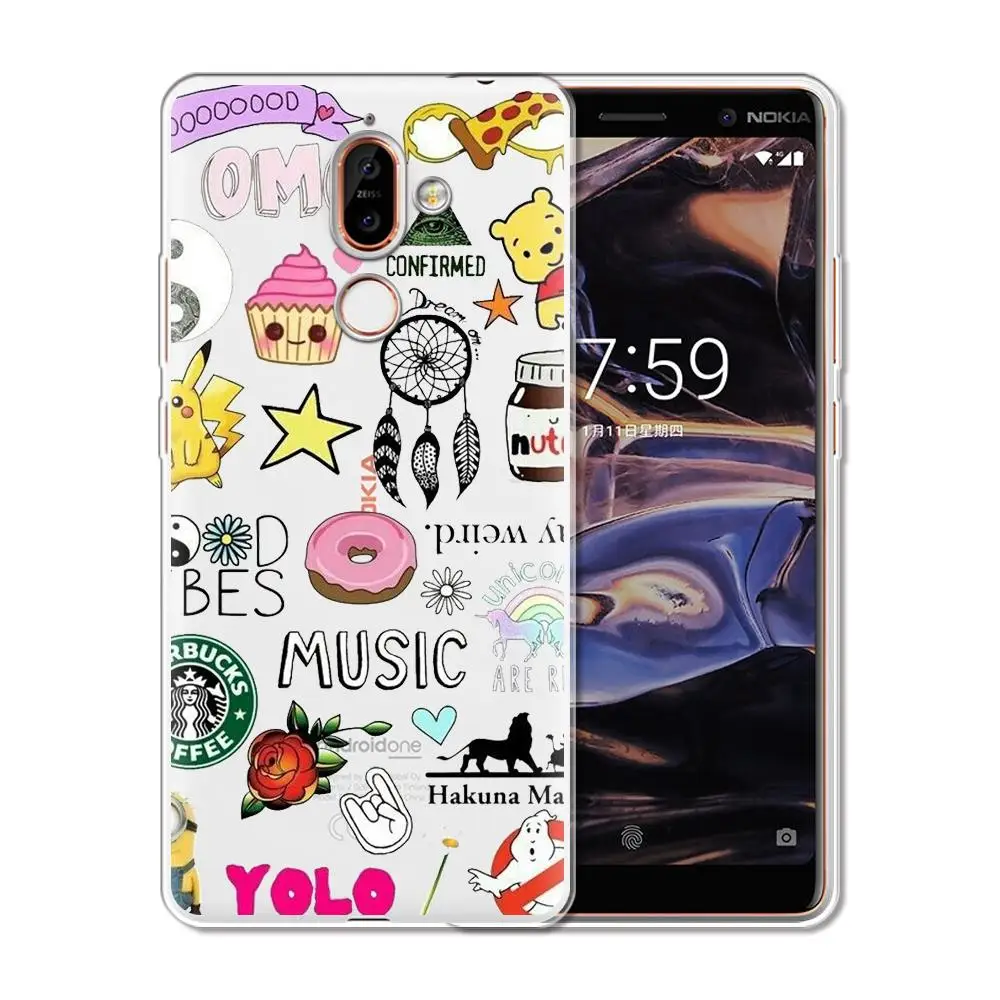 Мягкий Силиконовый ТПУ чехол для телефона Nokia 1 3 5 8 6 2 7 Plus X5 X6 2018 4 2|Бамперы| |