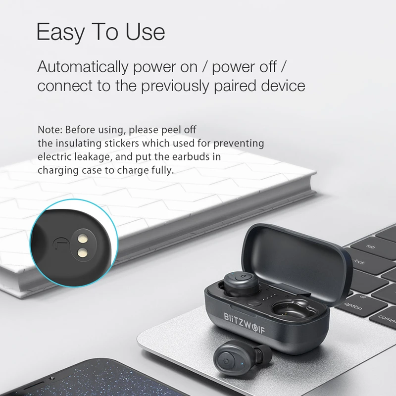 Blitzwolf BW FYE4 bluetooth V5.0 TWS True Wireless Наушники-вкладыши Наушники Hi-Fi Стереозвук Наушники двустороннего вызова Водонепроницаемые бас-вкладыши Наушники Гарнитуры Мужчины Женщины Наушники