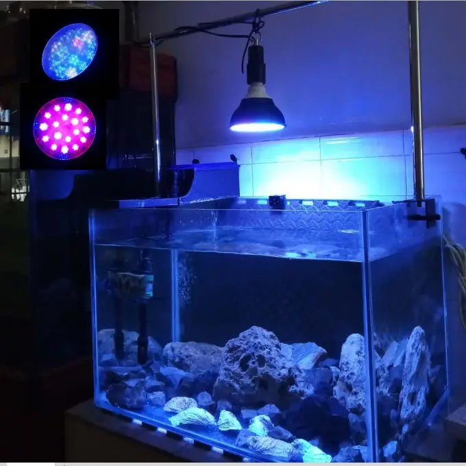 Black spotlight LED Aquarium light led pet Lighting fish tank lamp plant bulb 50/54W for saltwater marine coral reef sump algae