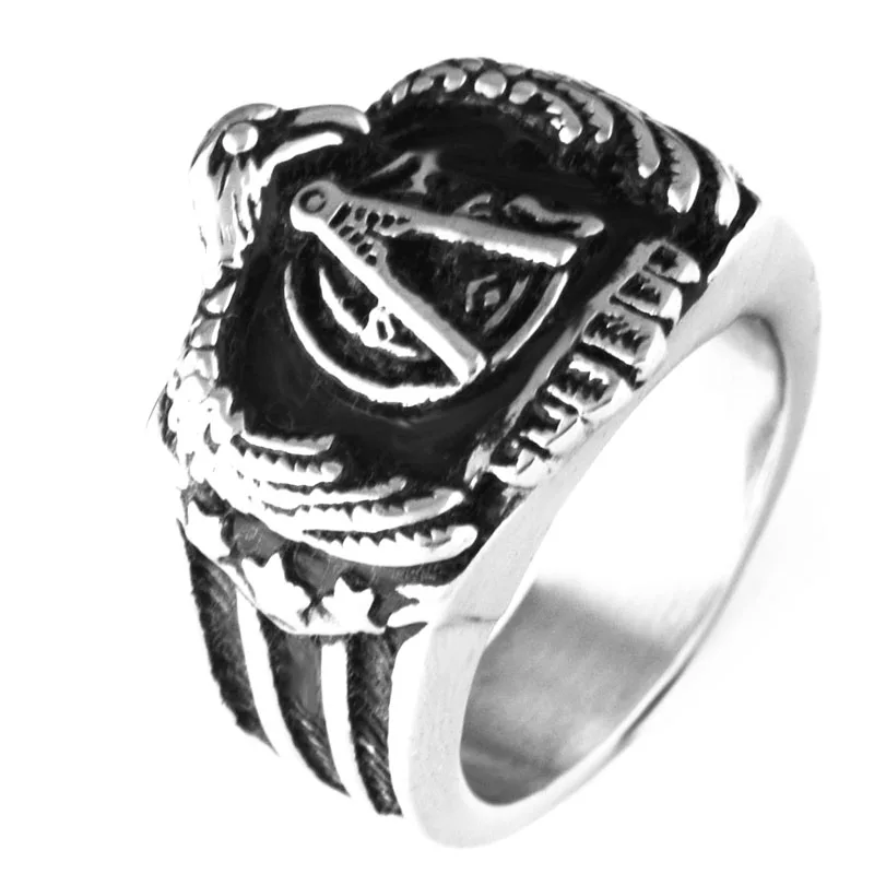 Кольцо масоны в студенческом стиле (золотого цвета). Модные украшения с масонской