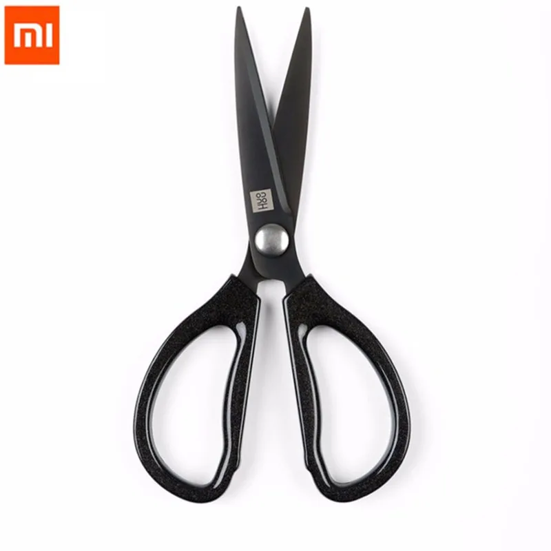 Черный Xiaomi Mijia Huohou ножницы нож 21 см x 9 см кухонные ножницы из нержавеющей стали Гибкая Защита от ржавчины для фруктов/мяса семья E20 - Цвет: Черный