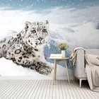 3D обои, Современные Простые обои с изображением снежного леопарда, настенные фрески для гостиной, детской спальни, фоновые обои, домашний декор, 3D Френки