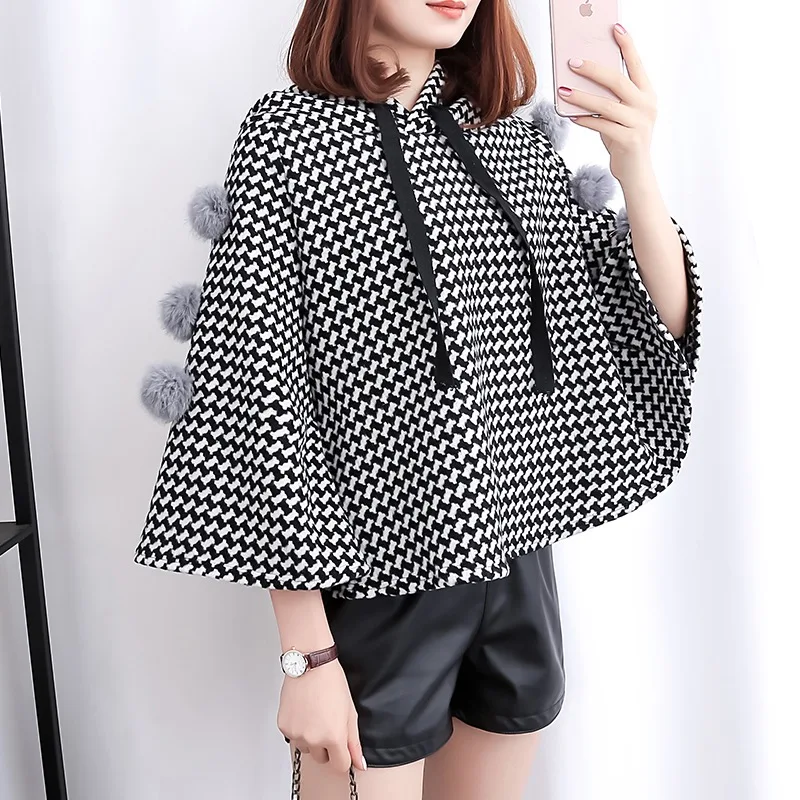 Новинка 2018 г. зимняя женская накидка plover чехол с капюшоном короткое пальто