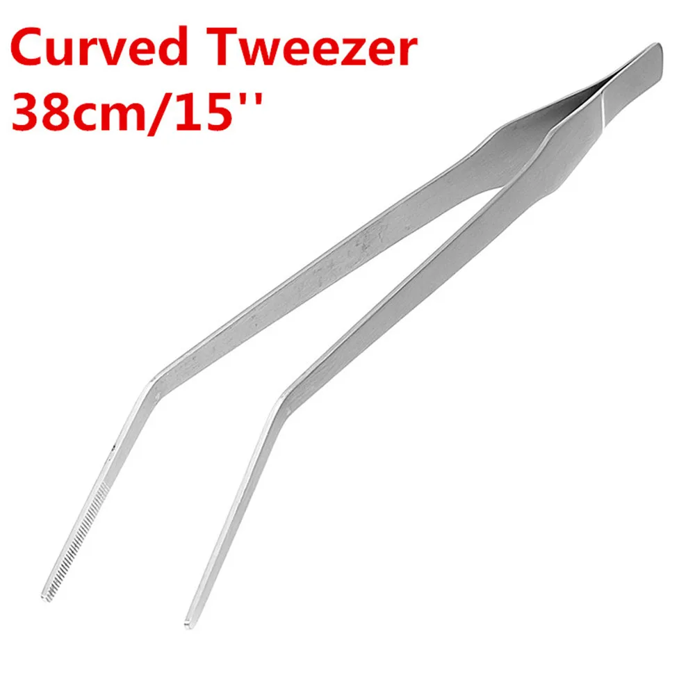 38CM Curved 27/38/48 см аквариум прямые/изогнутые пинцеты, коробка с инструментами, инструменты для обслуживания для аквариума живых растений трава Aquario аксессуар акватические рыбы для домашних животных - Цвет: 38CM Curved