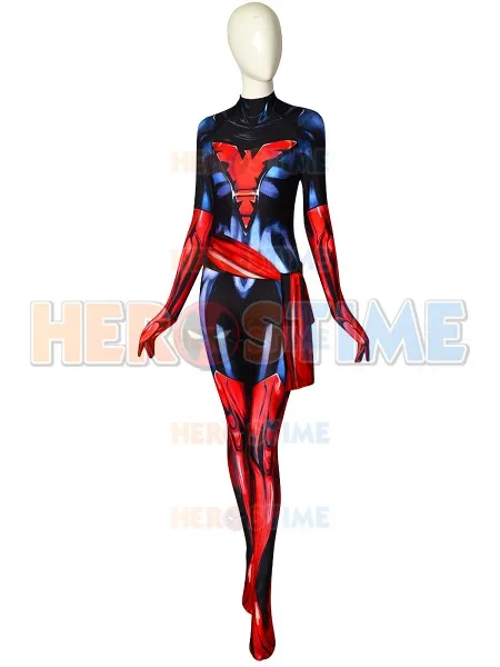 

Dark Phoenix Cosplay Costume 3D Print Spandex Zentai Bodysuit Cosplay Jean Grey Superhero Halloween Costume for Woman/Kids