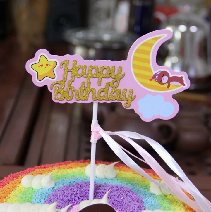 5 шт. каваи Радужная звезда кисточка торт Топпер десерт украшения для дня