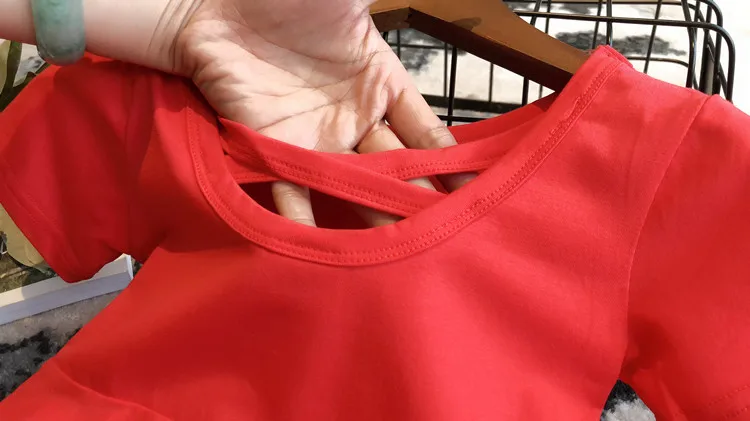 Новое модное летнее платье для маленьких девочек однотонные платья детская