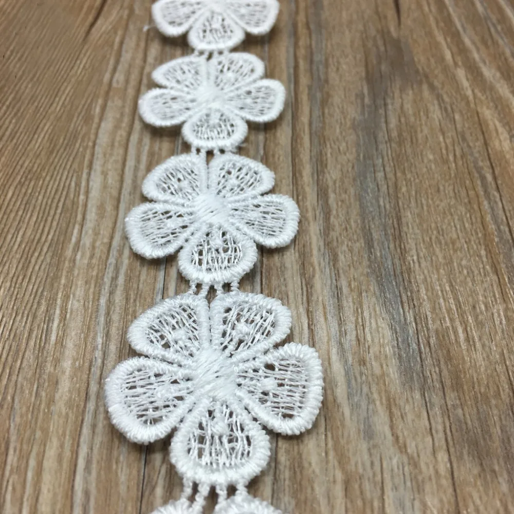 15 ярдов 35 мм белый цветок маргаритки Венеция Кружева Аппликация Швейные Планки