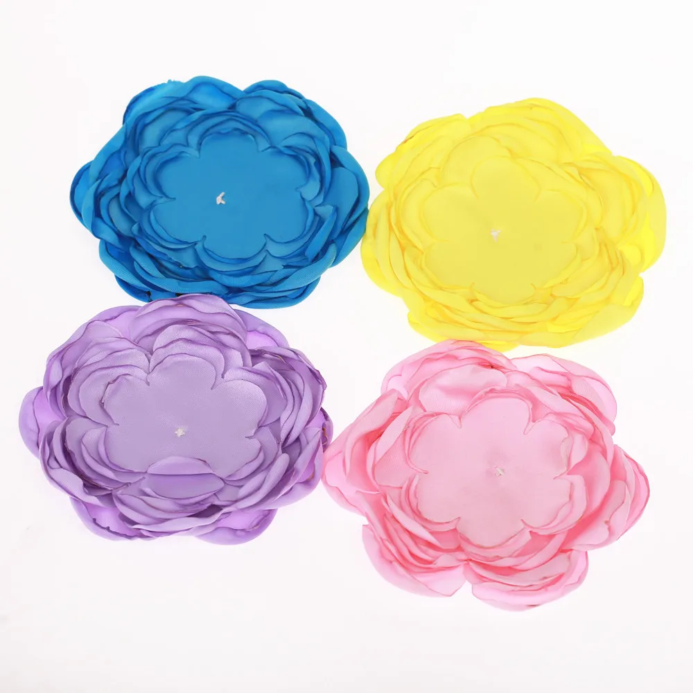 20pcs Handmade Large 9 layers burned satin flower Appliques for girls headband hair clips accessories DIY | Детская одежда и обувь