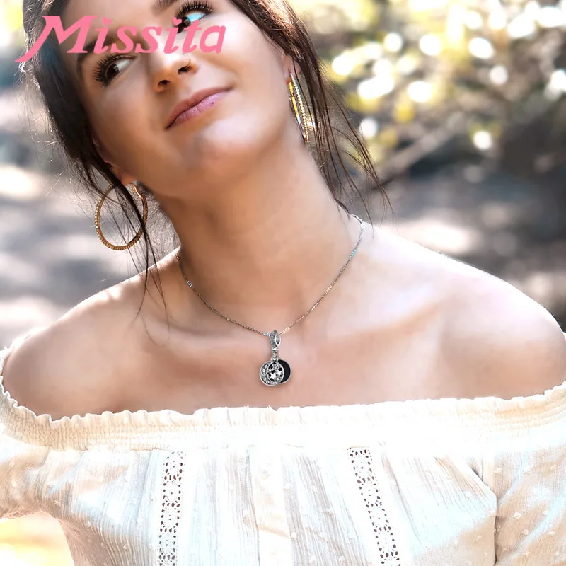 MISSITA Romantic Moon Star Pendant Necklaces for Women Wedding Anniversary Brand Fashion Jewelry Gift Hot Sale choker | Украшения и