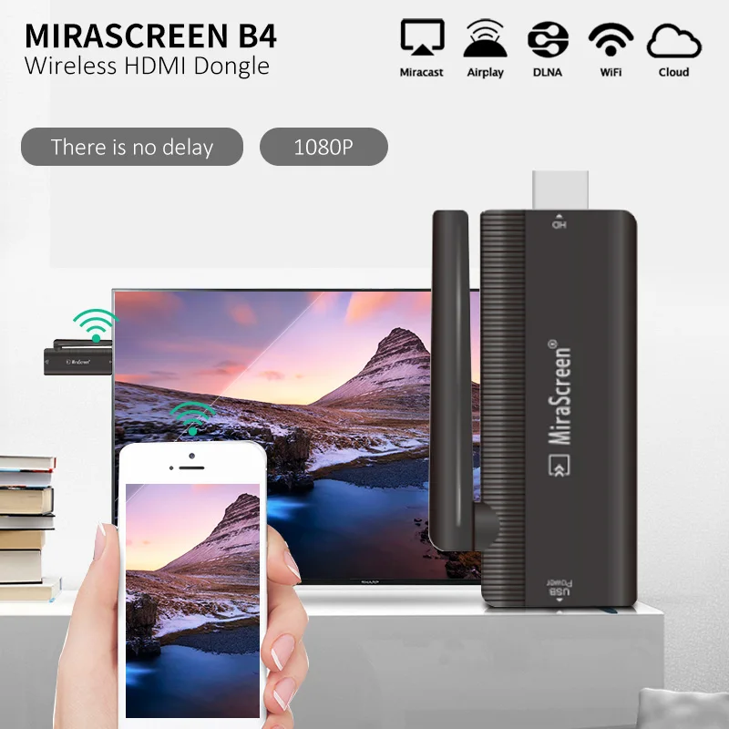 MiraScreen B4 беспроводной HDMI ключ 2 4 ГГц медиа тв палка поддержка Miracast Airplay DLNA Android Mac X 10