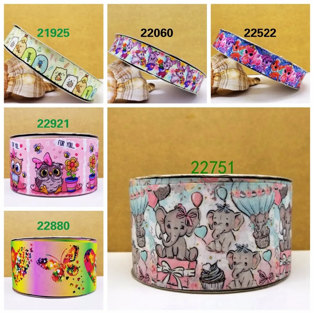 Бесплатная доставка 50 ярдов мультфильм печатных grosgrain ленты 22751|Ленты для шитья| |