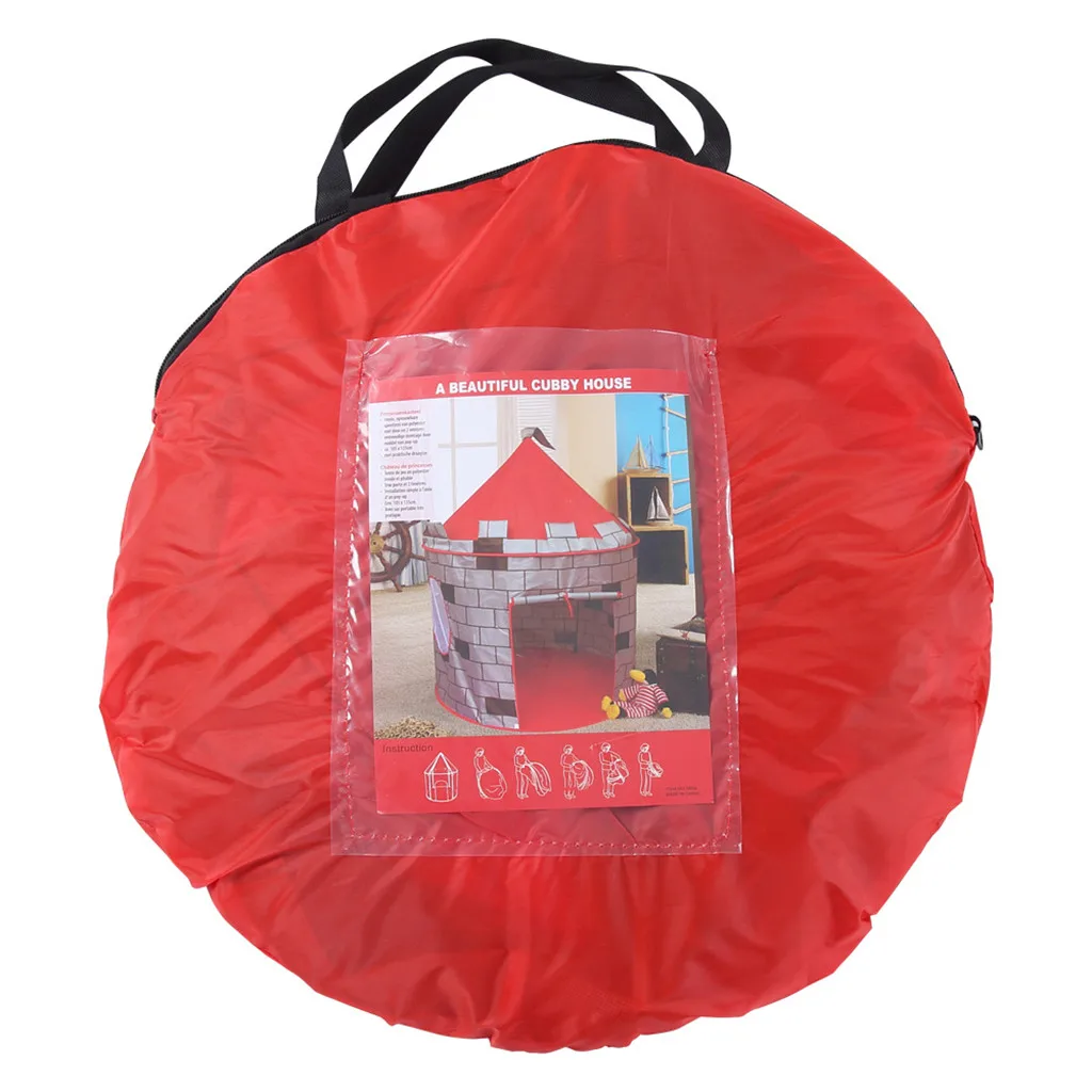 Folding Children Kids Play Knight Castle Tent In/Outdoor Toy House Boys Girls Kid Outdoor Camping Sunshade Beach