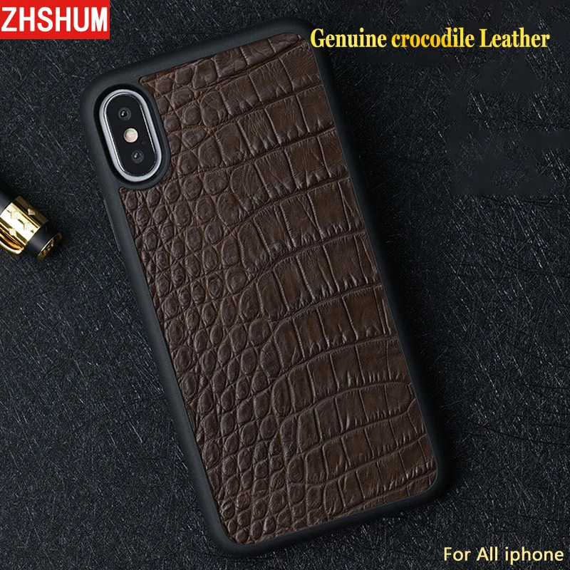 Чехол из натуральной крокодиловой кожи для Iphone 6, 7, 8, 6S Plus, XS MAX, XR, роскошный ручной работы, чехол Croco для Iphone X, 6S Plus, 7, 8