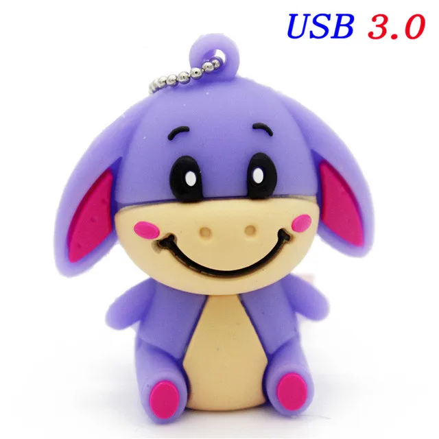 JASTER USB 3,0, ручка-накопитель с изображением Винни-медведя, тигра, Ослика, usb флеш-накопитель, флешка с изображением животных, 4 ГБ, 16 ГБ, 32 ГБ, 64 ГБ, милая мультяшная карта памяти - Цвет: 02