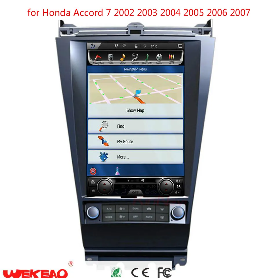 Wekeao 10 4 дюймов вертикальный Экран Тесла Стиль Мультимедиа Радио для Honda Accord 7 Android 6